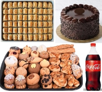 Bayram Tadında Paket: Cevizli Baklava Kuru Pasta Pasta ve Kola pasta
