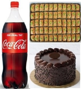 En Sevilen Lezzetler Pasta Baklava ve 1 L Cola Menüsü pasta